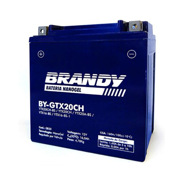 Brandy - Nanogel BY-GTX20CH - 16,0 Ah (YTX20CH-BS / YTX20CH / YTX20A-BS / YTX16-BS / YTX16-BS-1 / YB16B-A* / YB16B-A1* / YB16B-A2*)